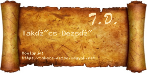 Takács Dezső névjegykártya