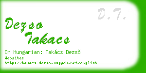 dezso takacs business card