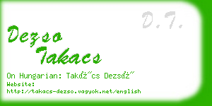 dezso takacs business card